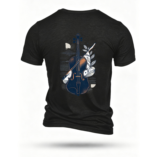 Black T-shirt, back print