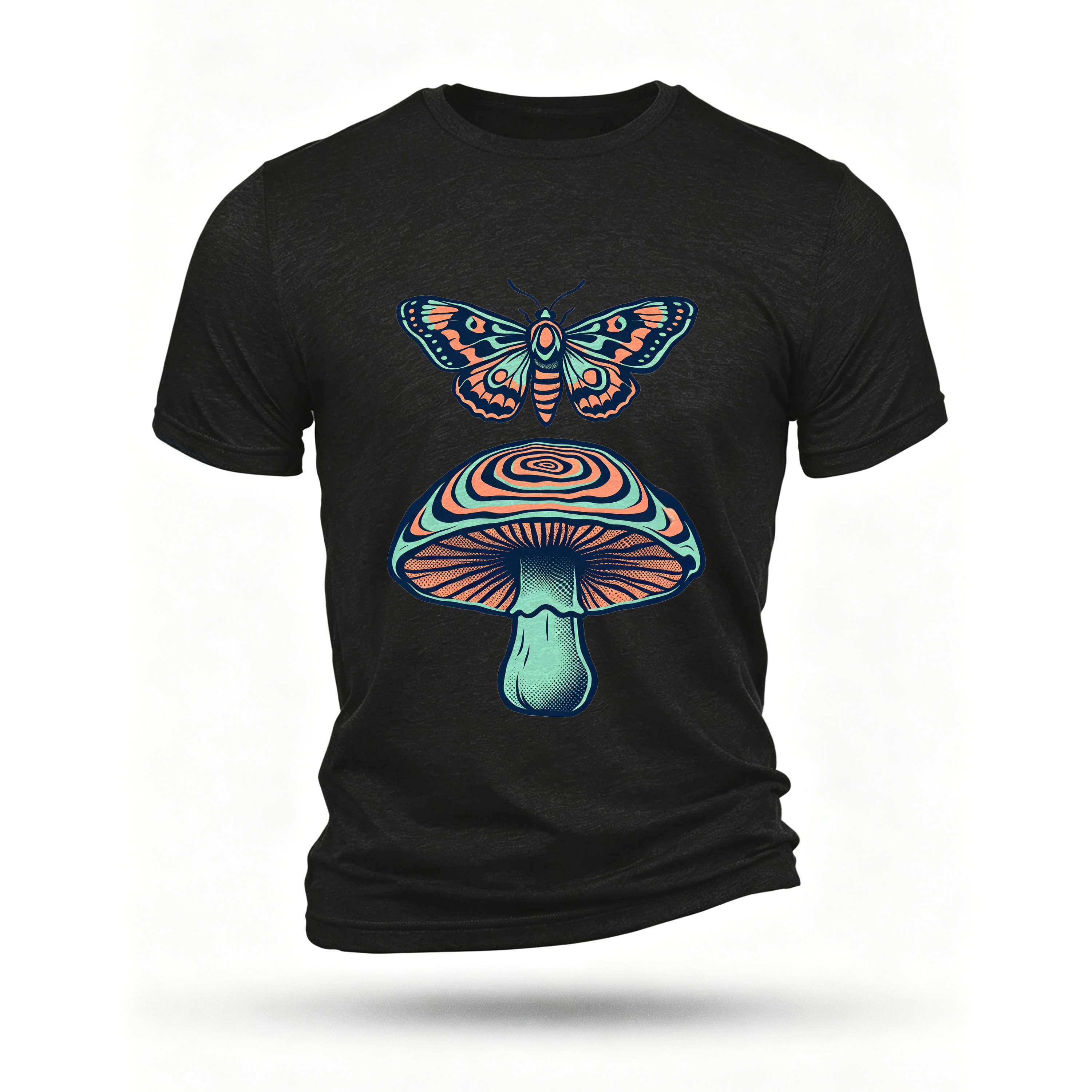 Black T-shirt, front print