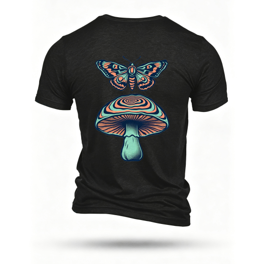 Black T-shirt, back print