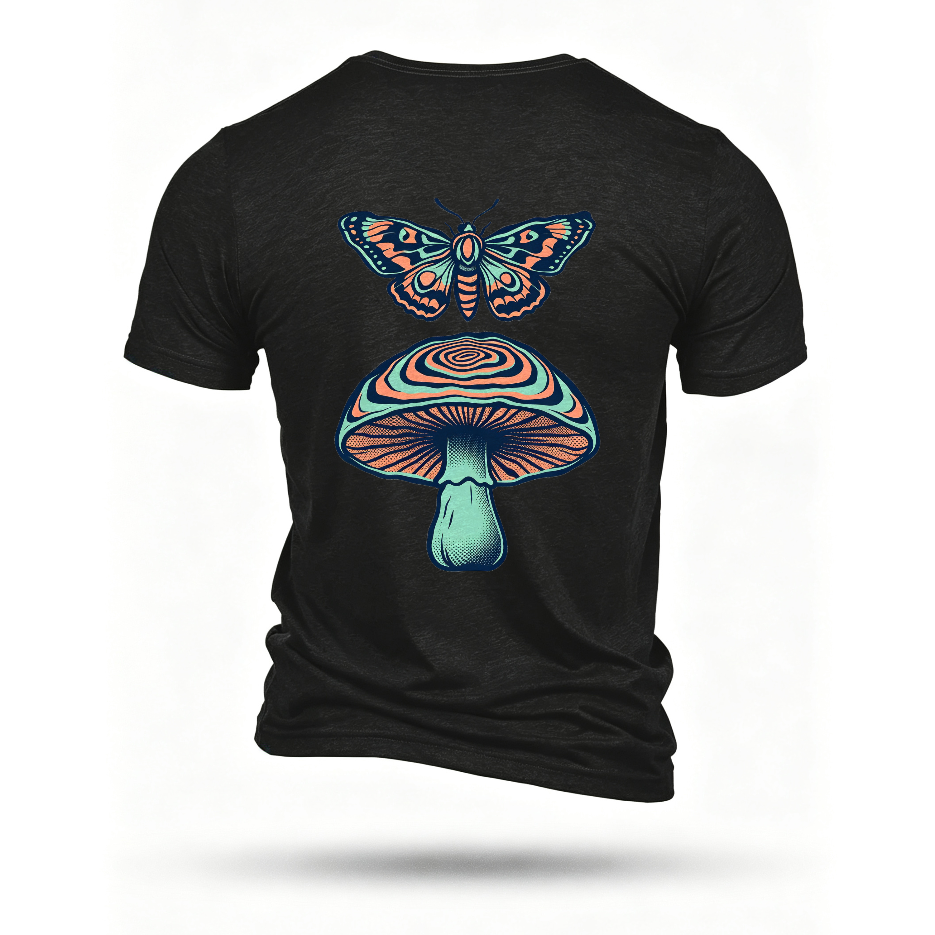 Black T-shirt, back print