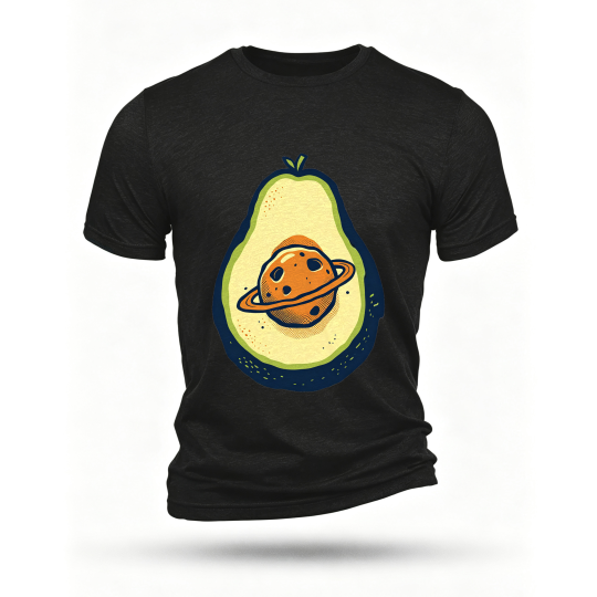 Black T-shirt, front print