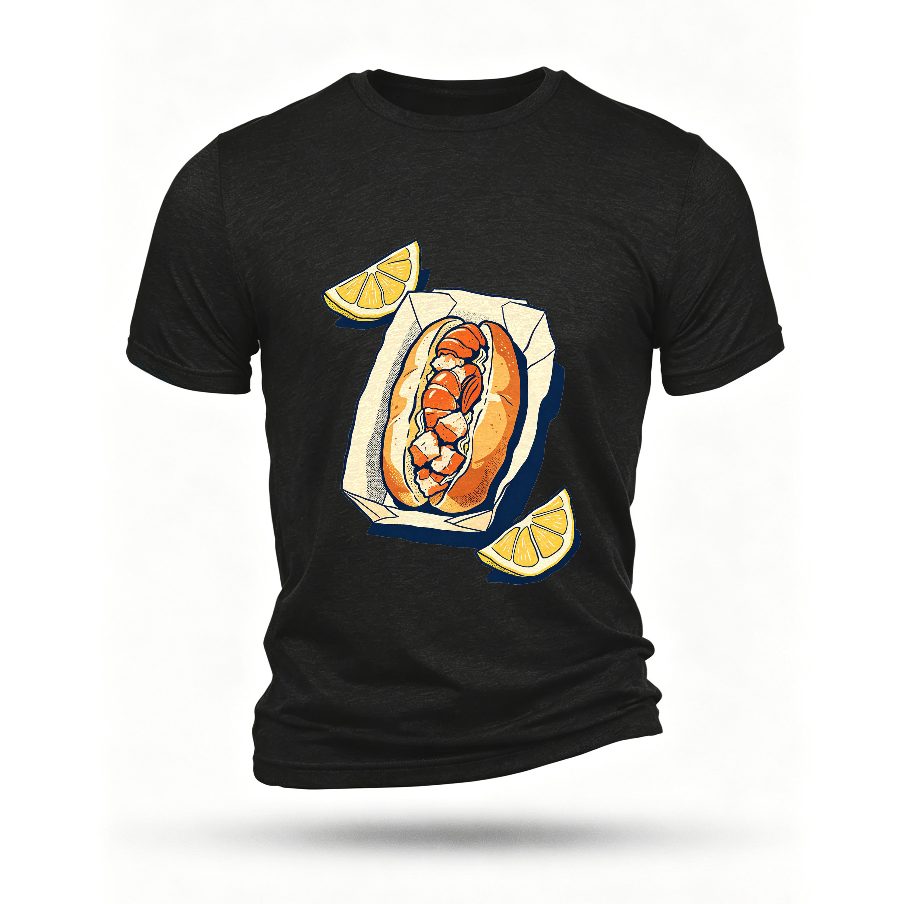 Black T-shirt, front print