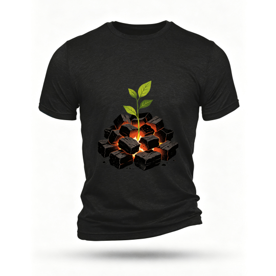 Black T-shirt, front print