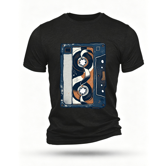 Black T-shirt, front print