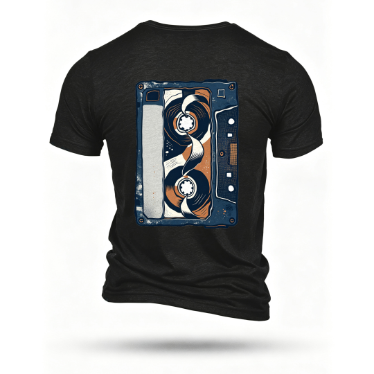 Black T-shirt, back print