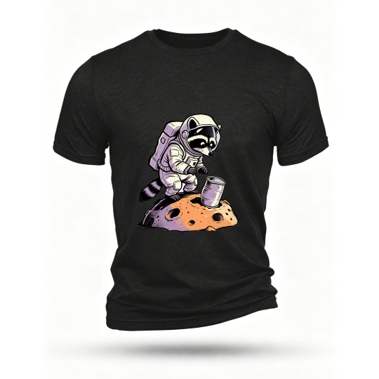 Black T-shirt, front print
