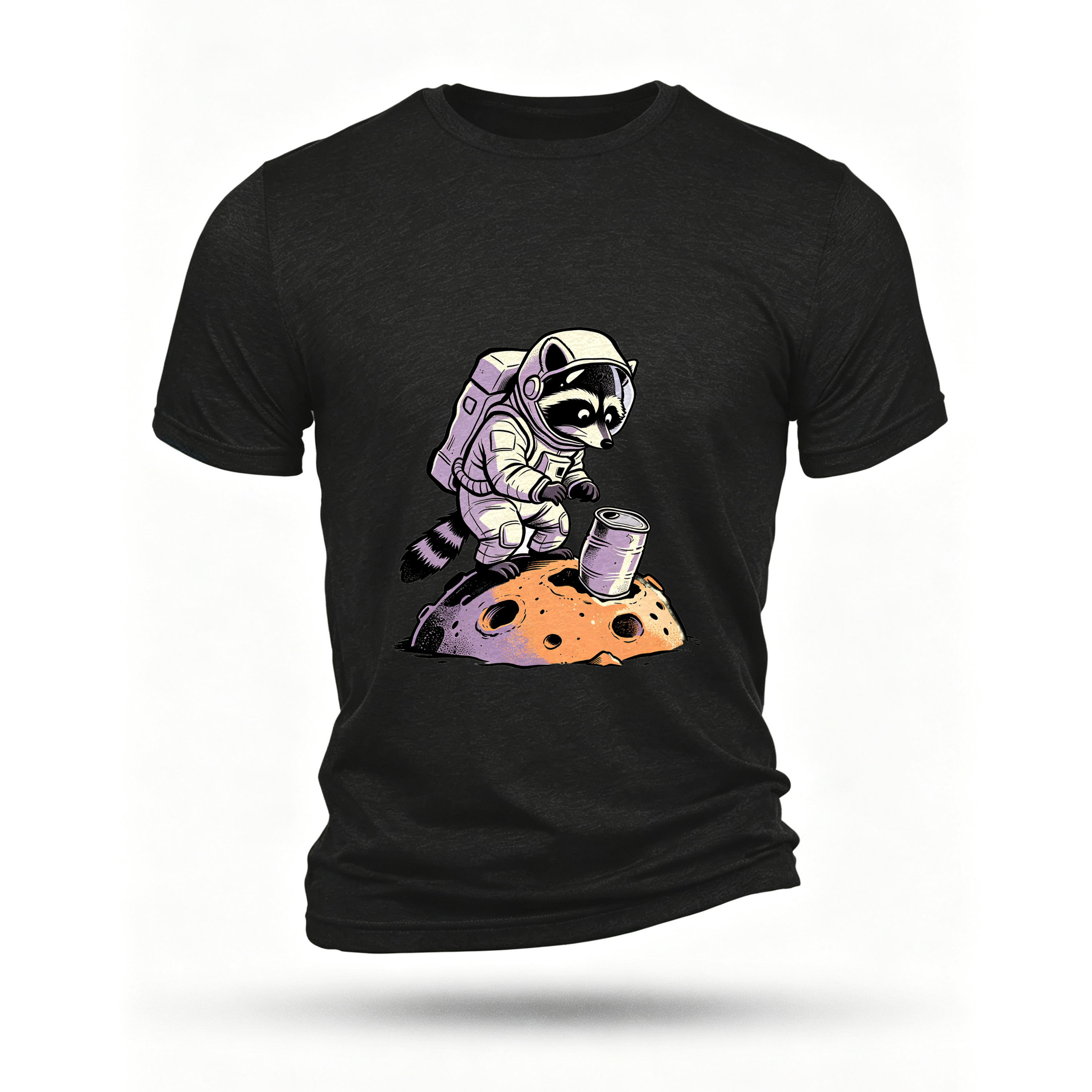 Black T-shirt, front print