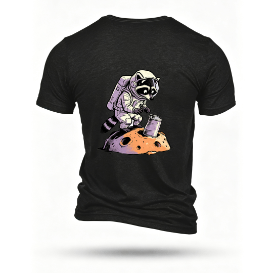 Black T-shirt, back print