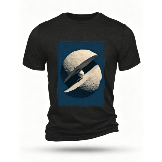 Black T-shirt, front print
