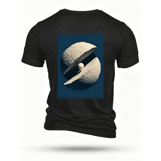 Black T-shirt, back print