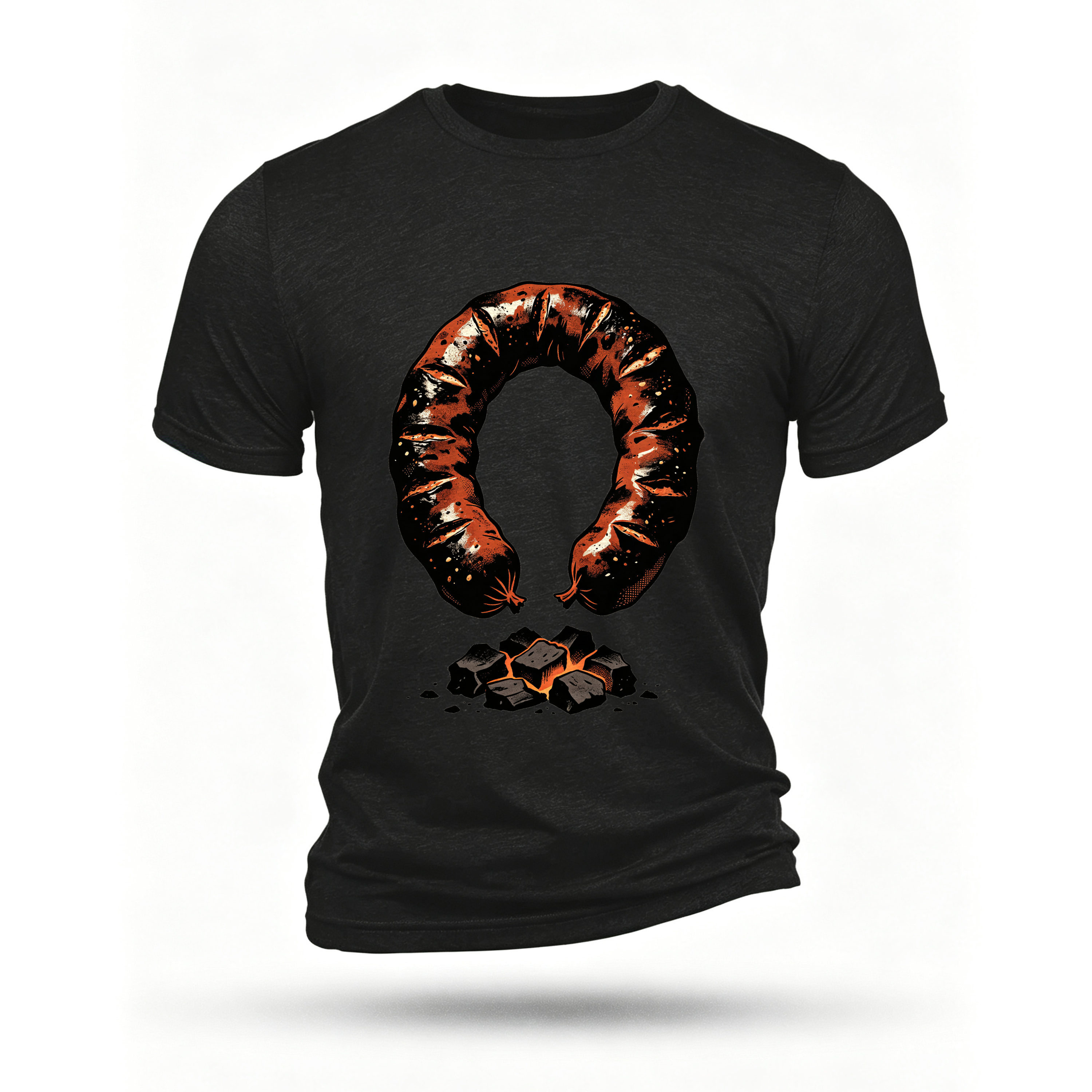 Black T-shirt, front print