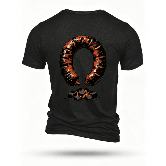 Black T-shirt, back print