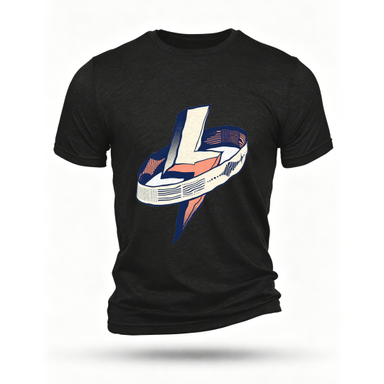 Black T-shirt, front print