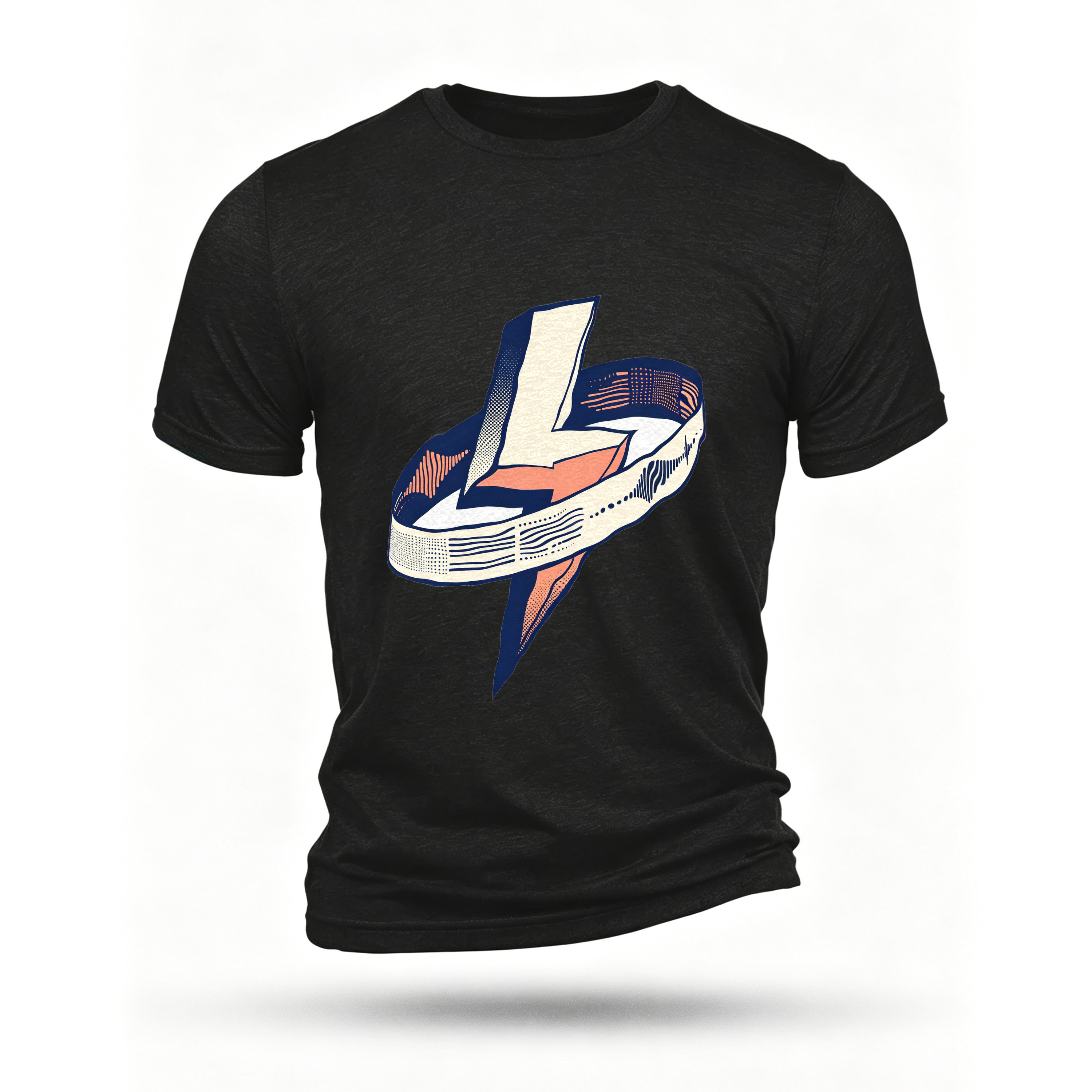 Black T-shirt, front print