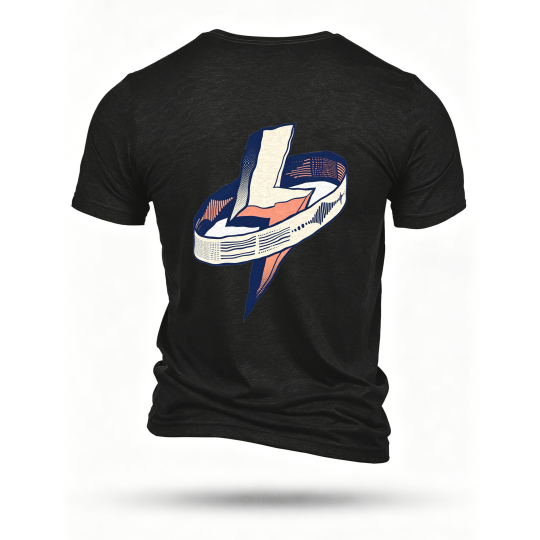 Black T-shirt, back print