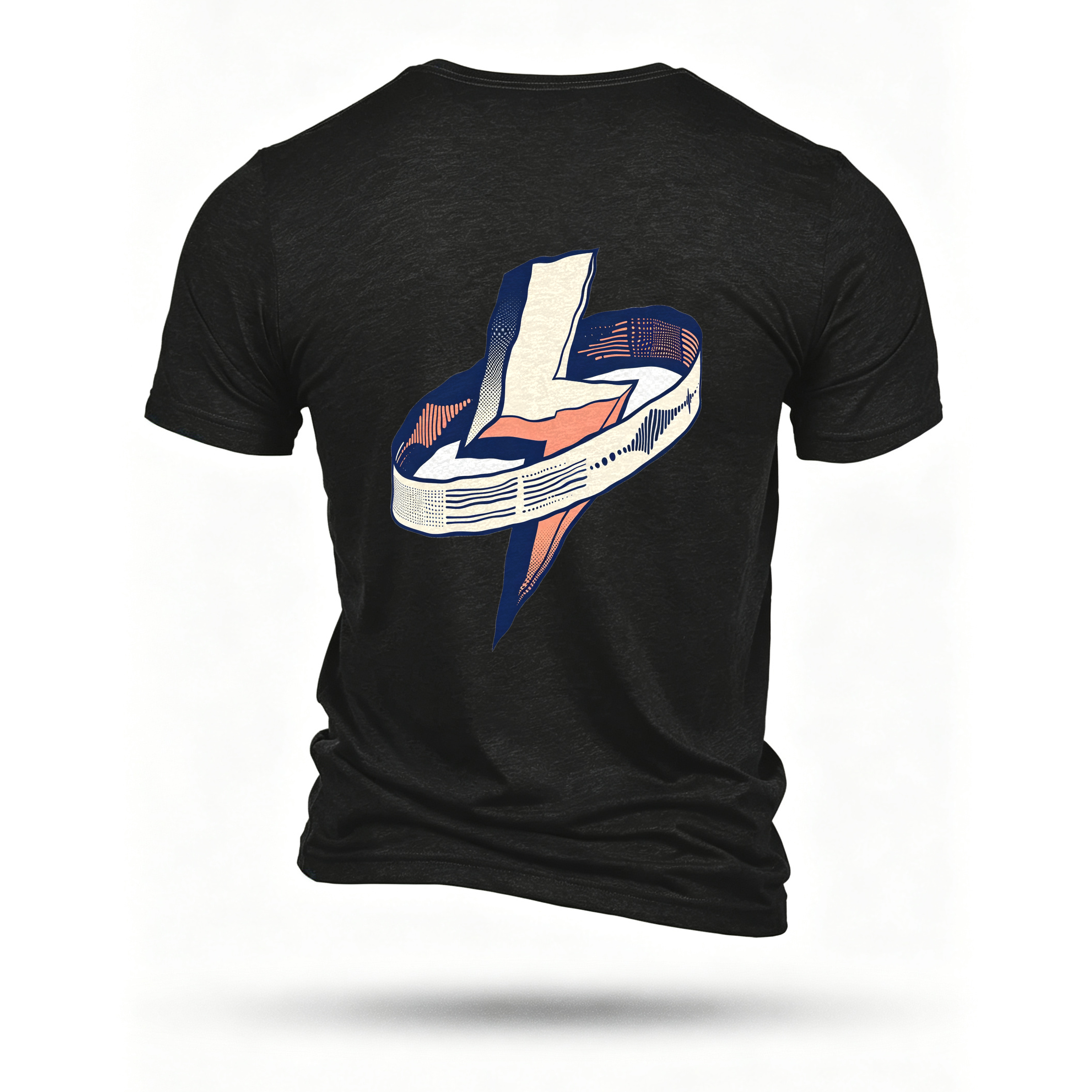 Black T-shirt, back print