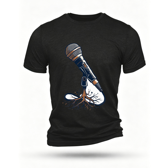 Black T-shirt, front print