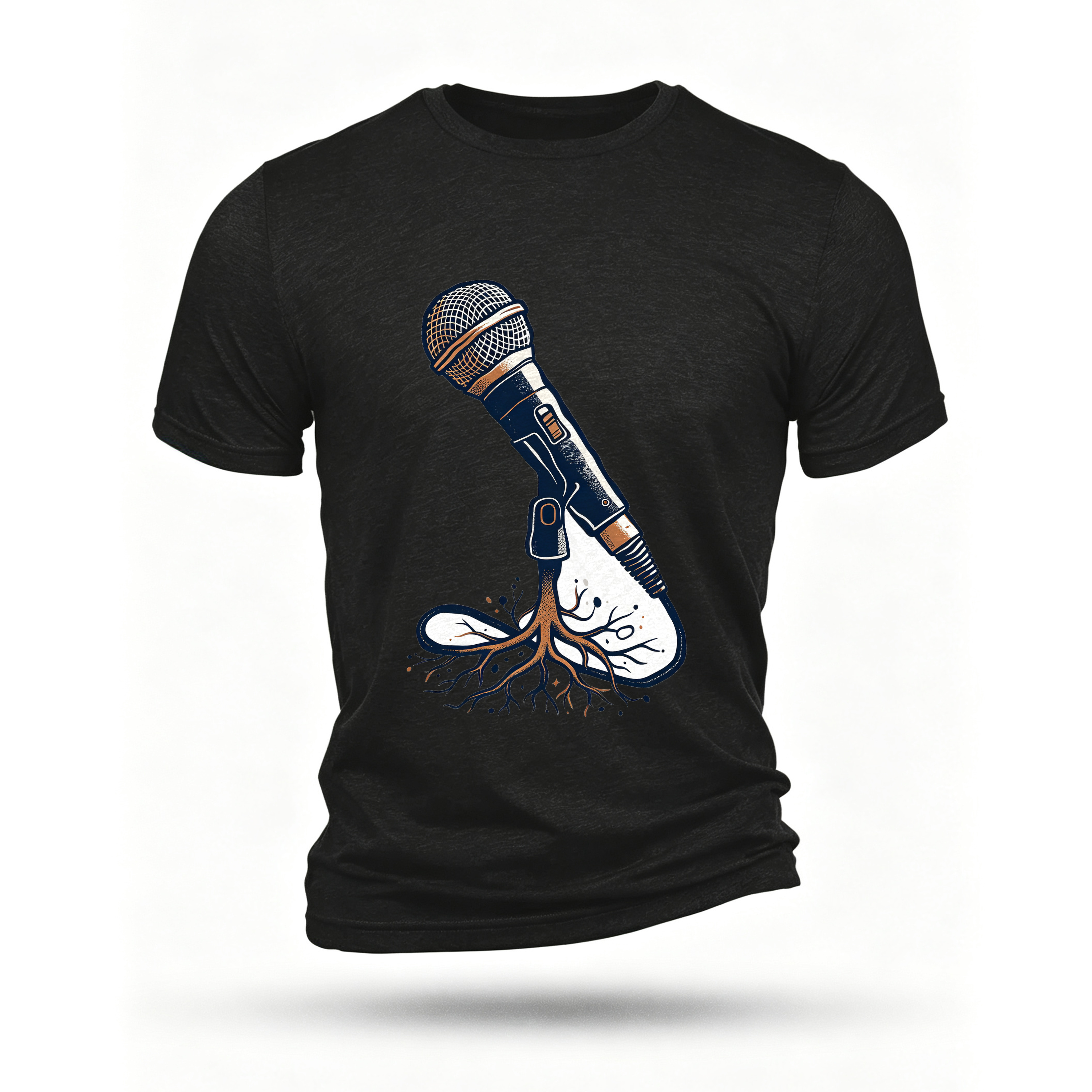 Black T-shirt, front print