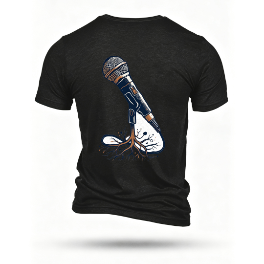 Black T-shirt, back print