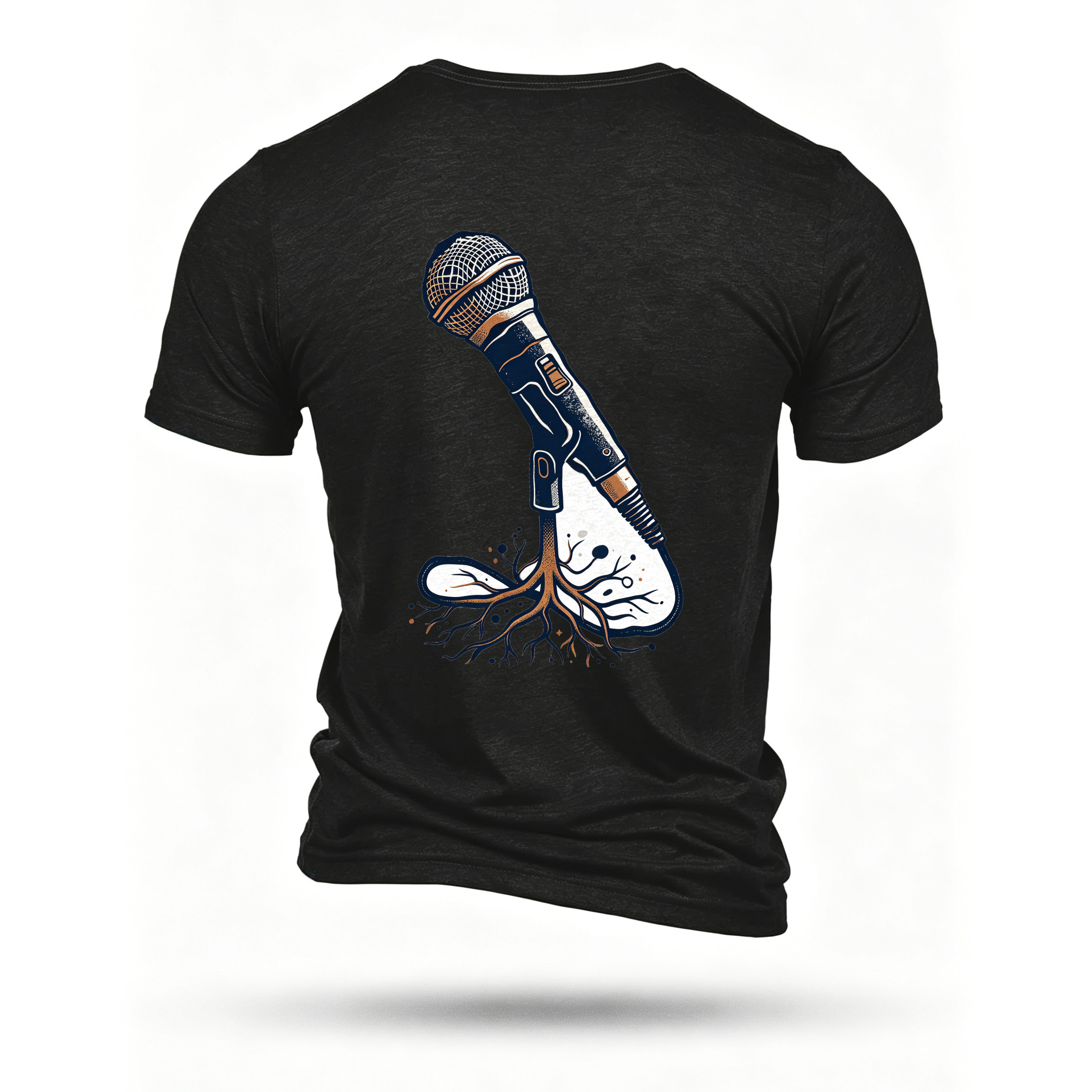 Black T-shirt, back print