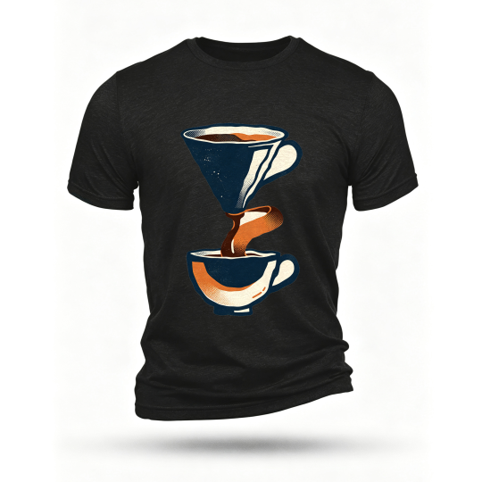 Black T-shirt, front print