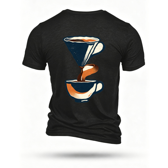 Black T-shirt, back print