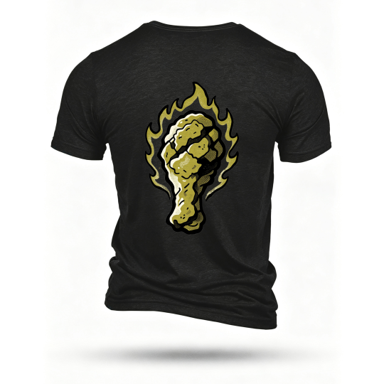 Black T-shirt, back print