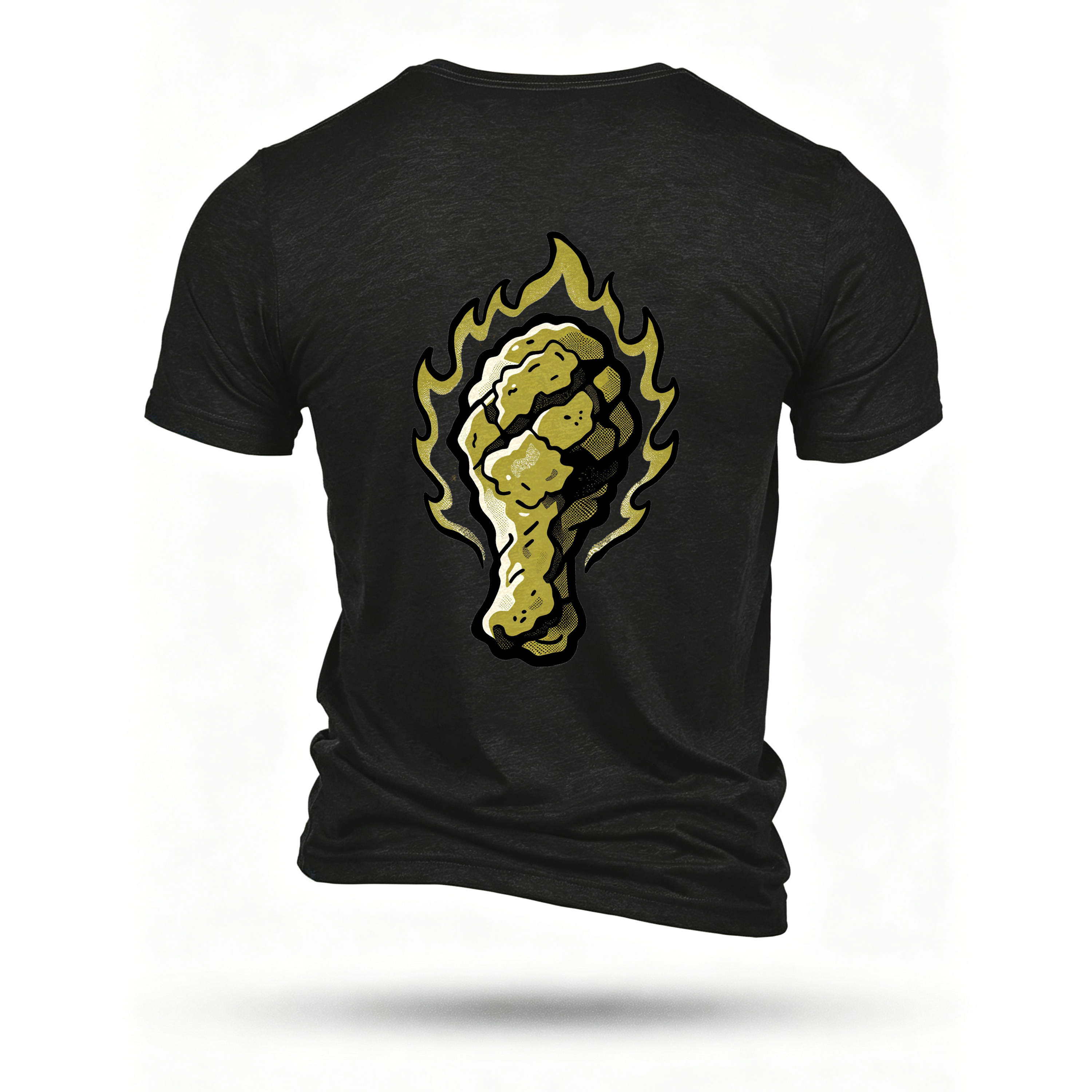 Black T-shirt, back print