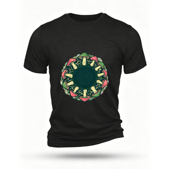 Black T-shirt, front print