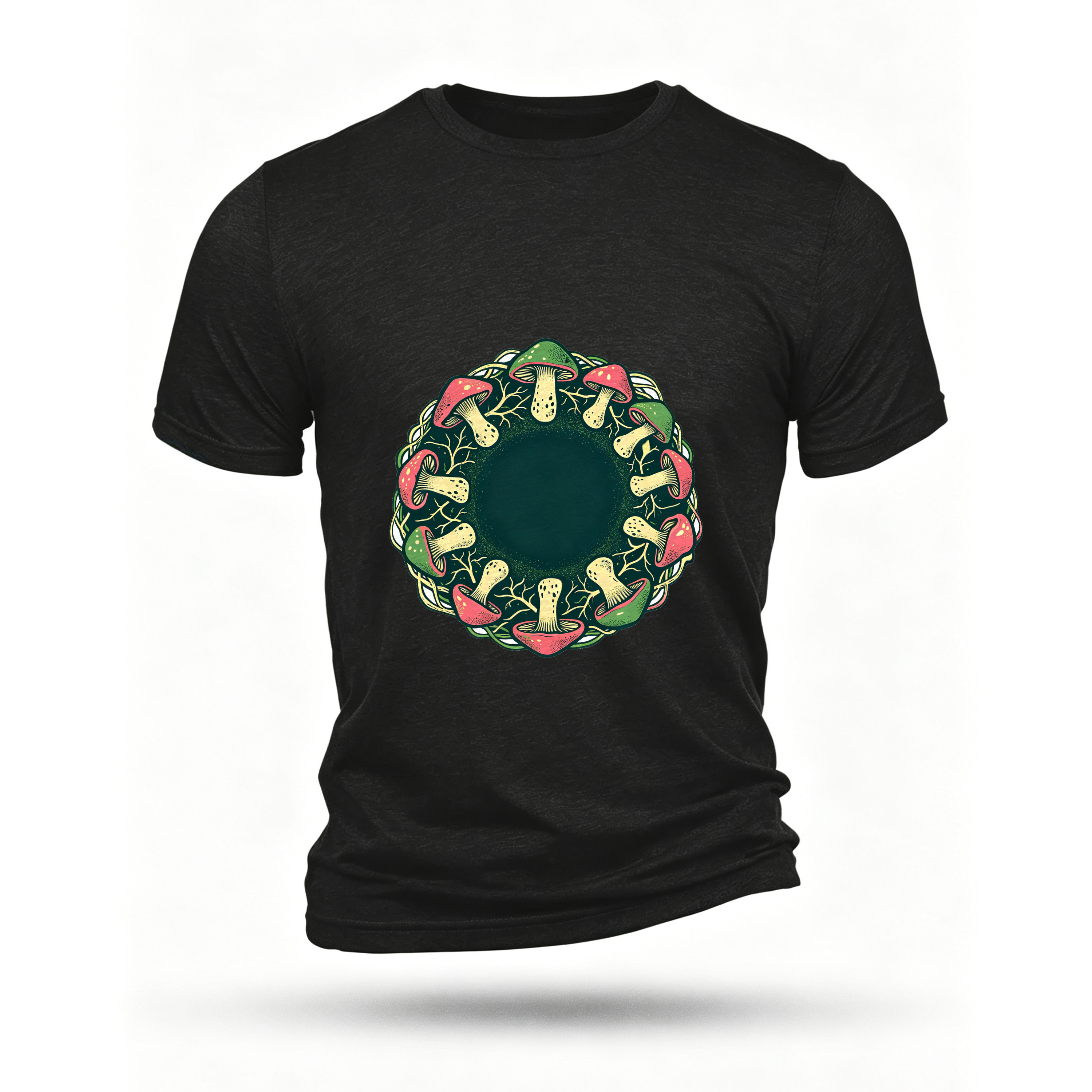 Black T-shirt, front print