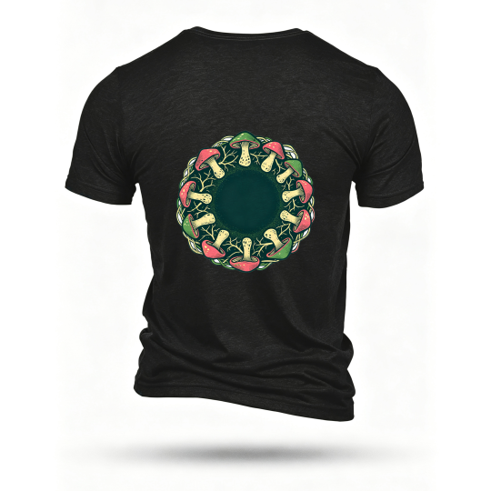 Black T-shirt, back print