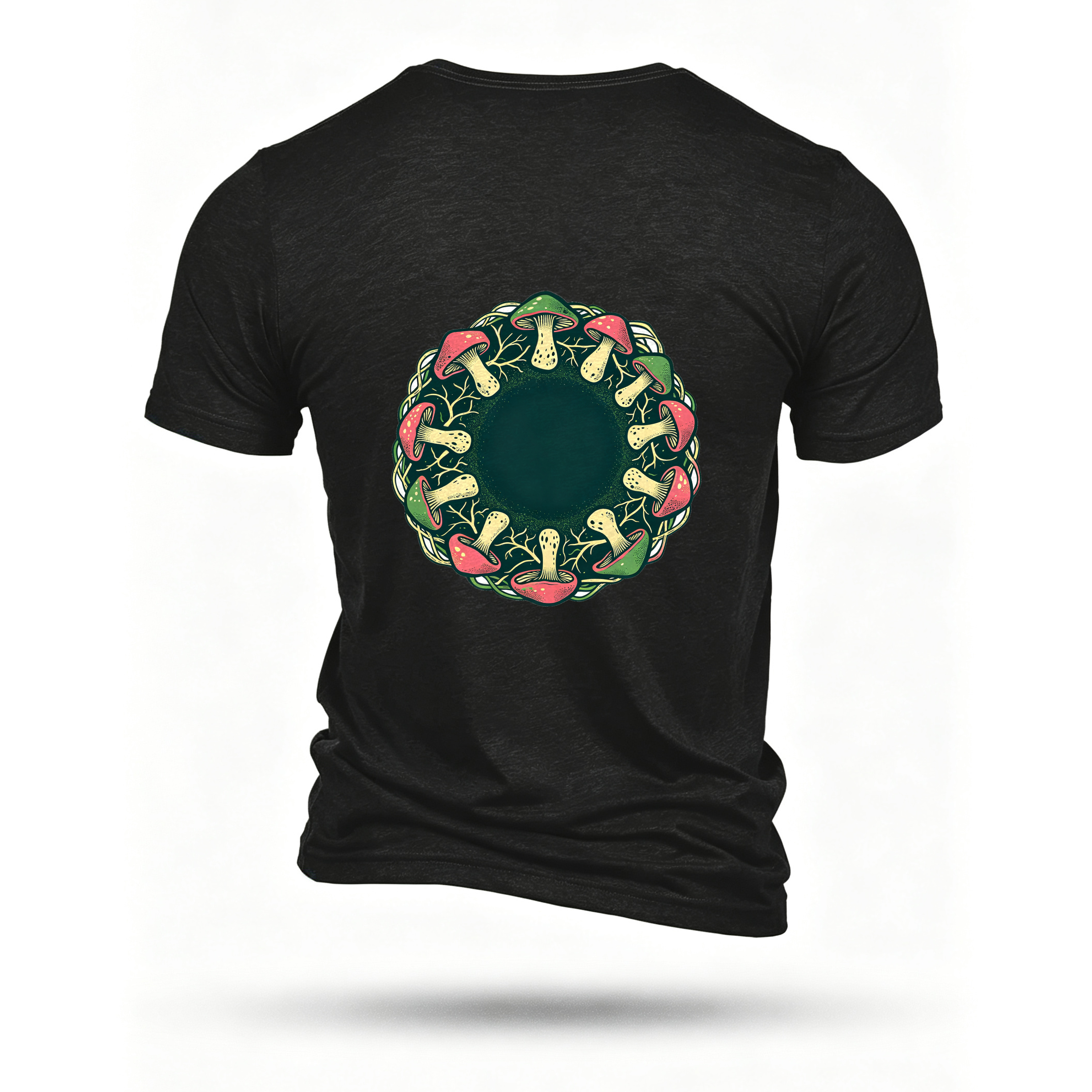 Black T-shirt, back print