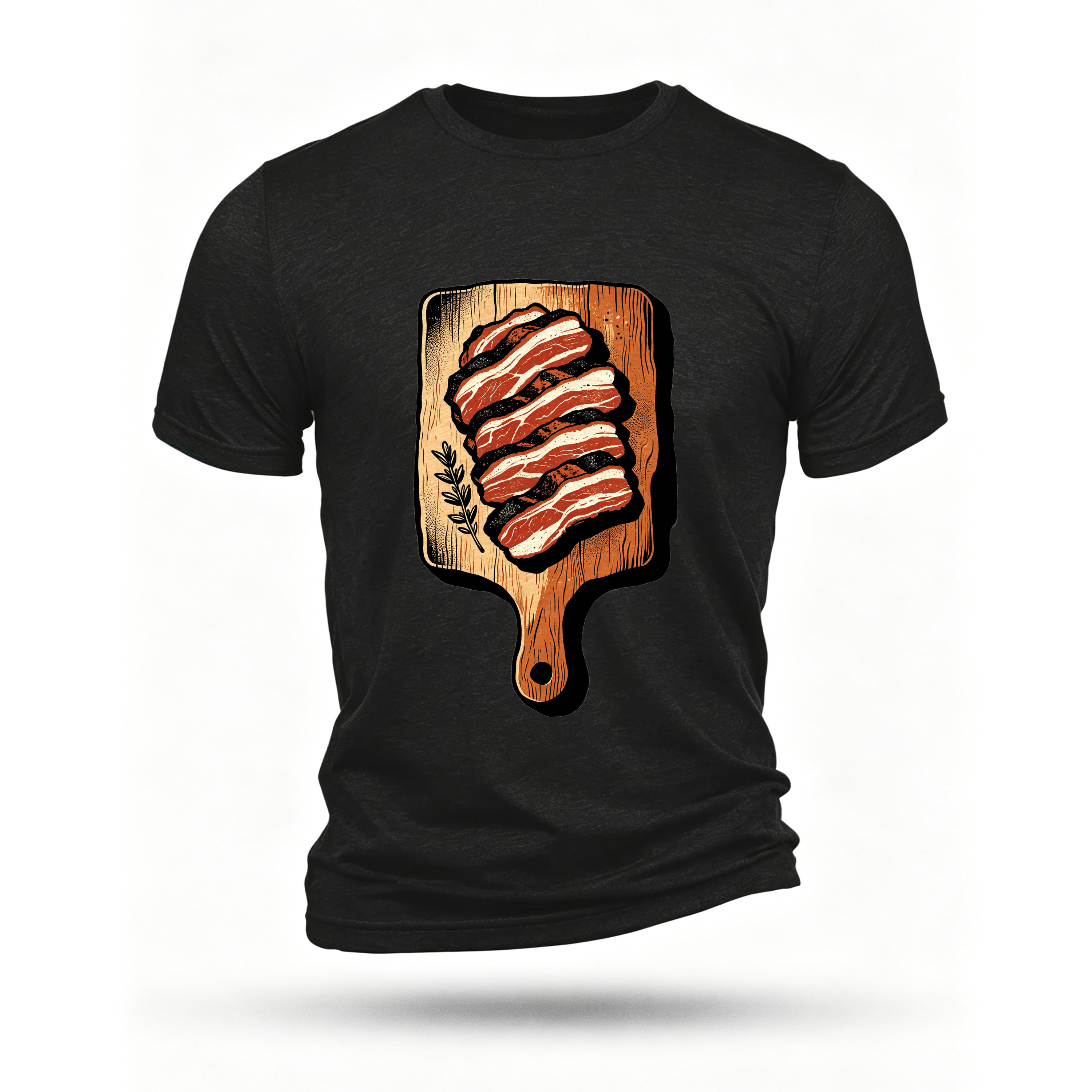 Black T-shirt, front print