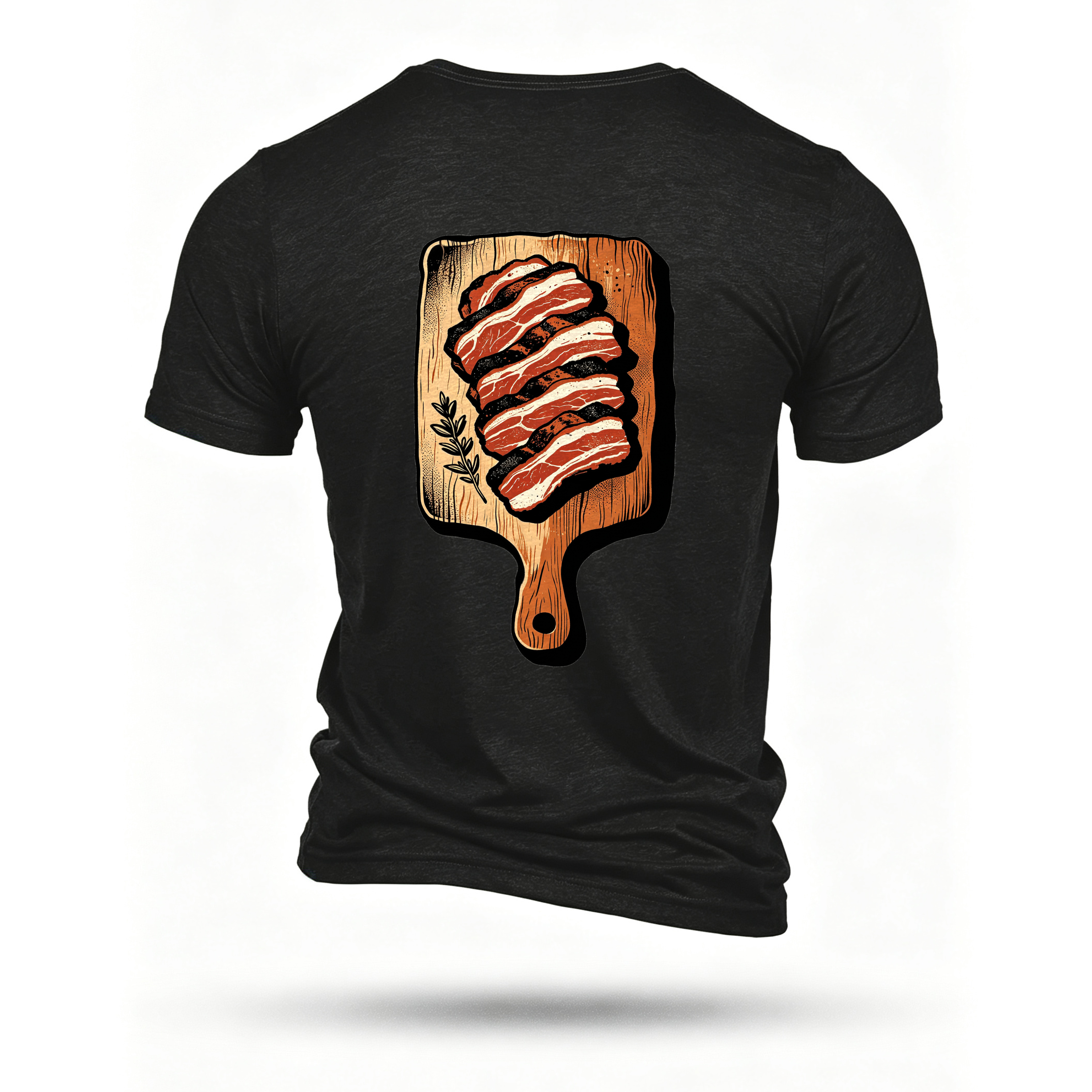 Black T-shirt, back print