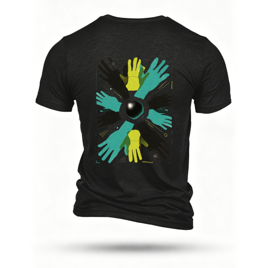 Black T-shirt, back print