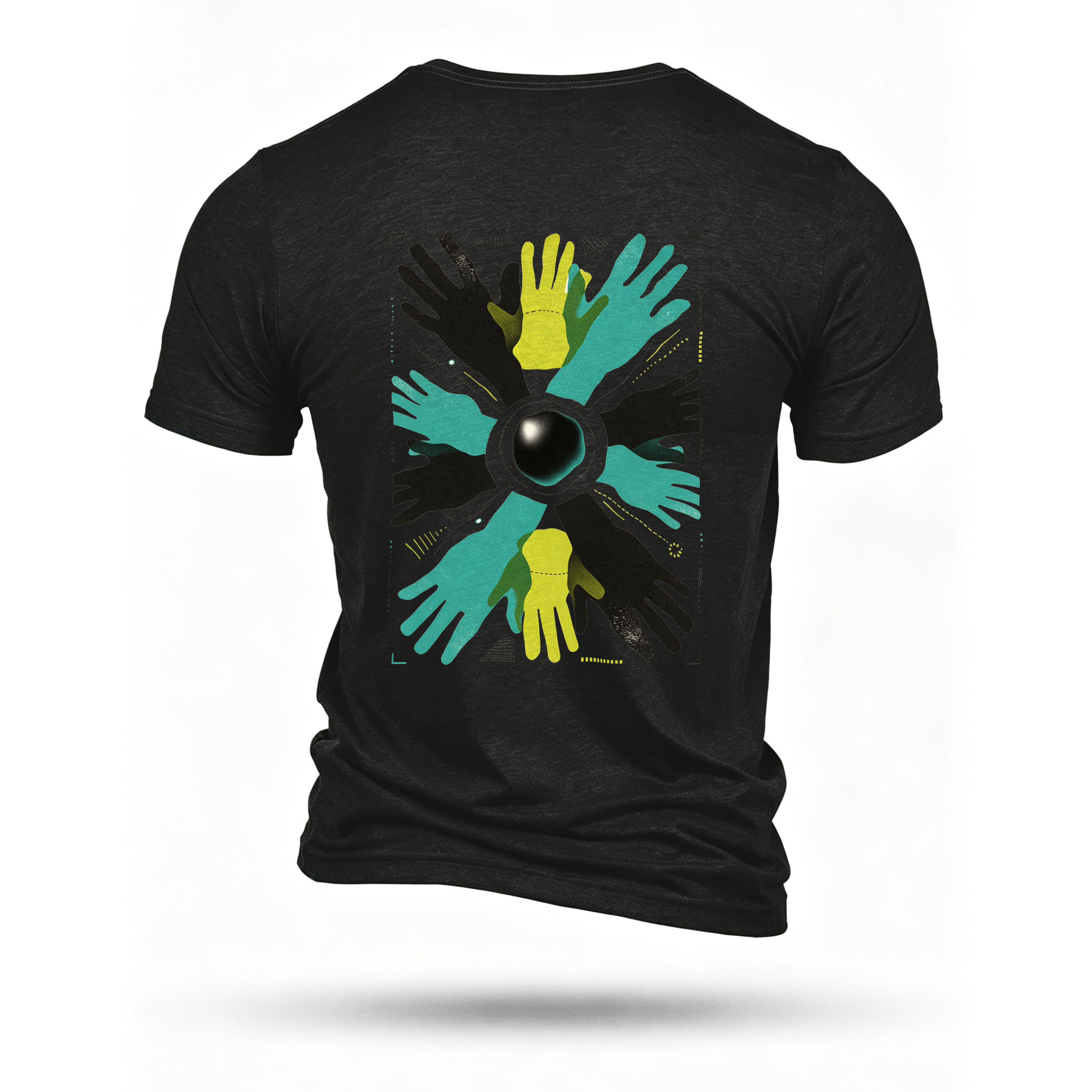 Black T-shirt, back print