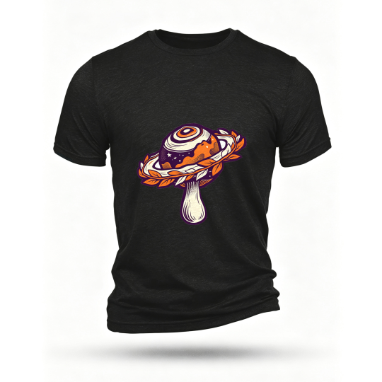 Black T-shirt, front print