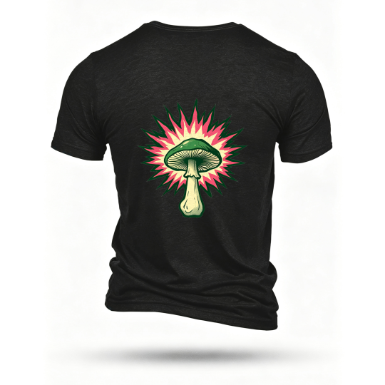Black T-shirt, back print