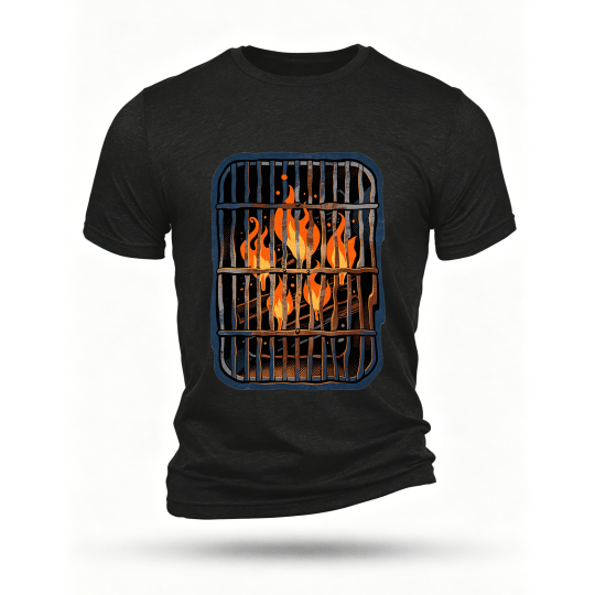 Black T-shirt, front print