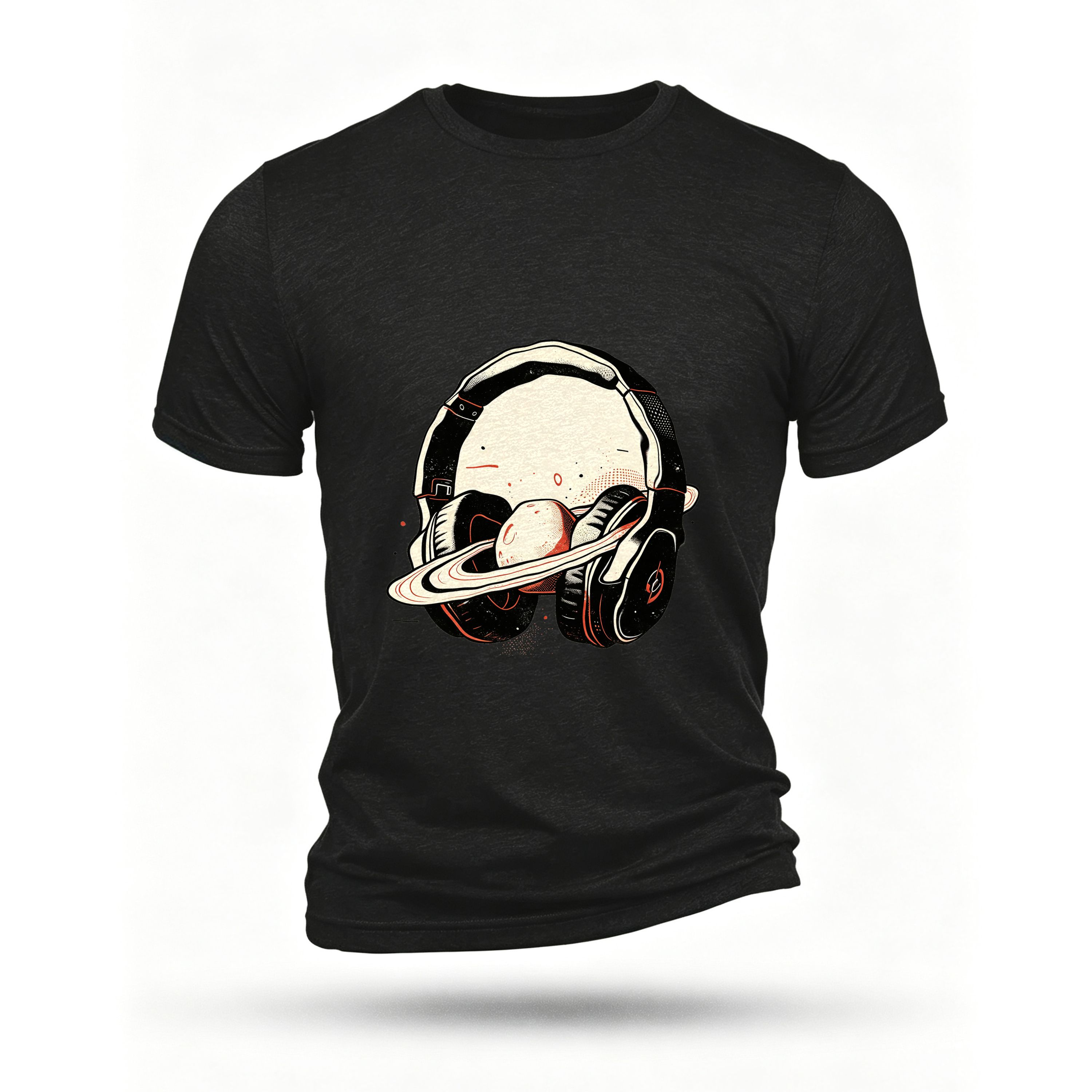 Black T-shirt, front print