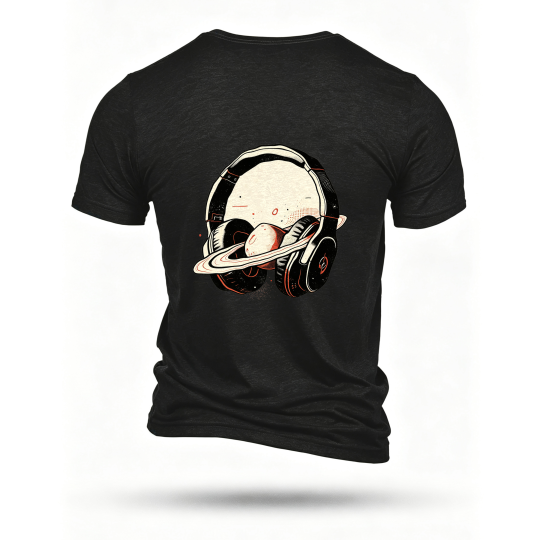 Black T-shirt, back print
