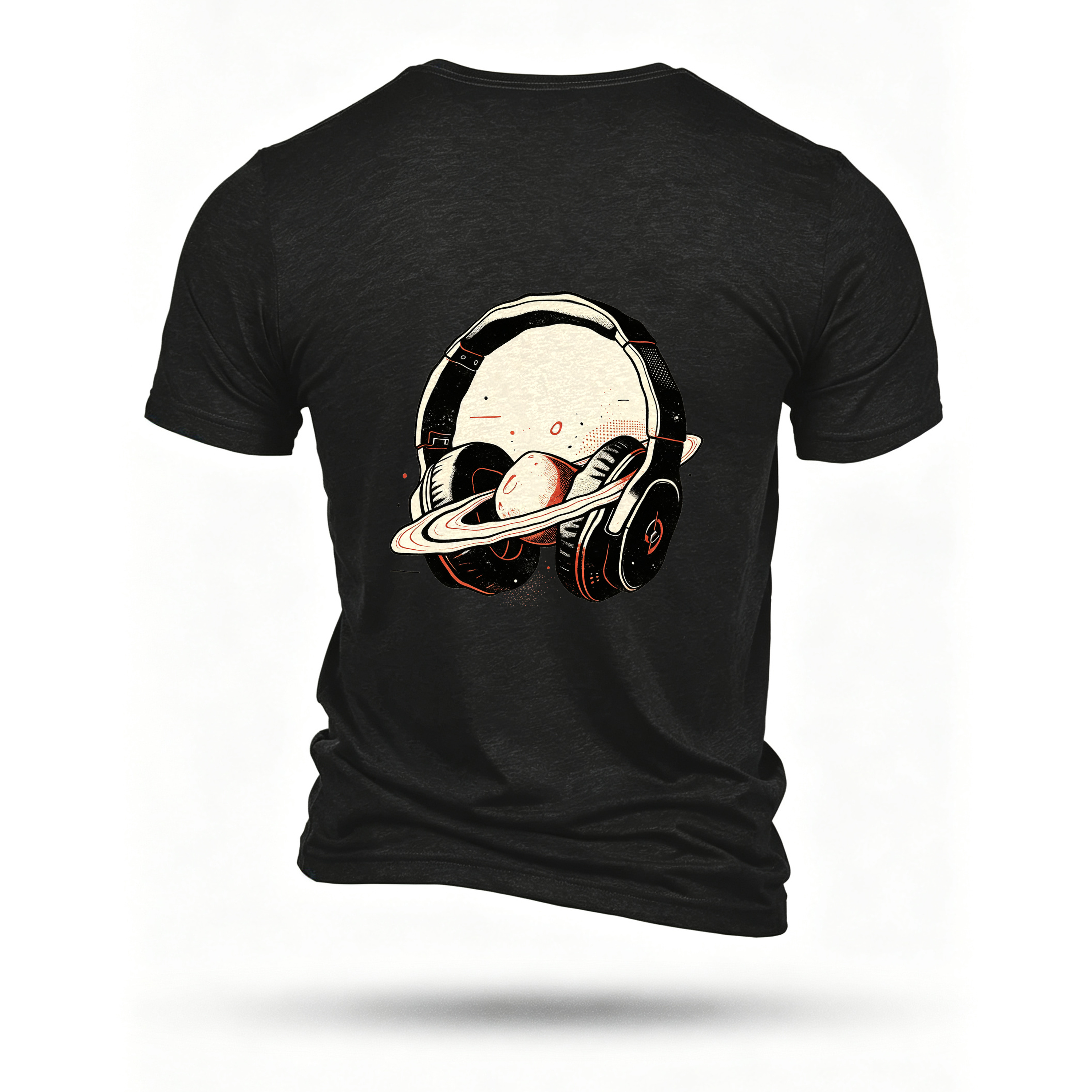 Black T-shirt, back print