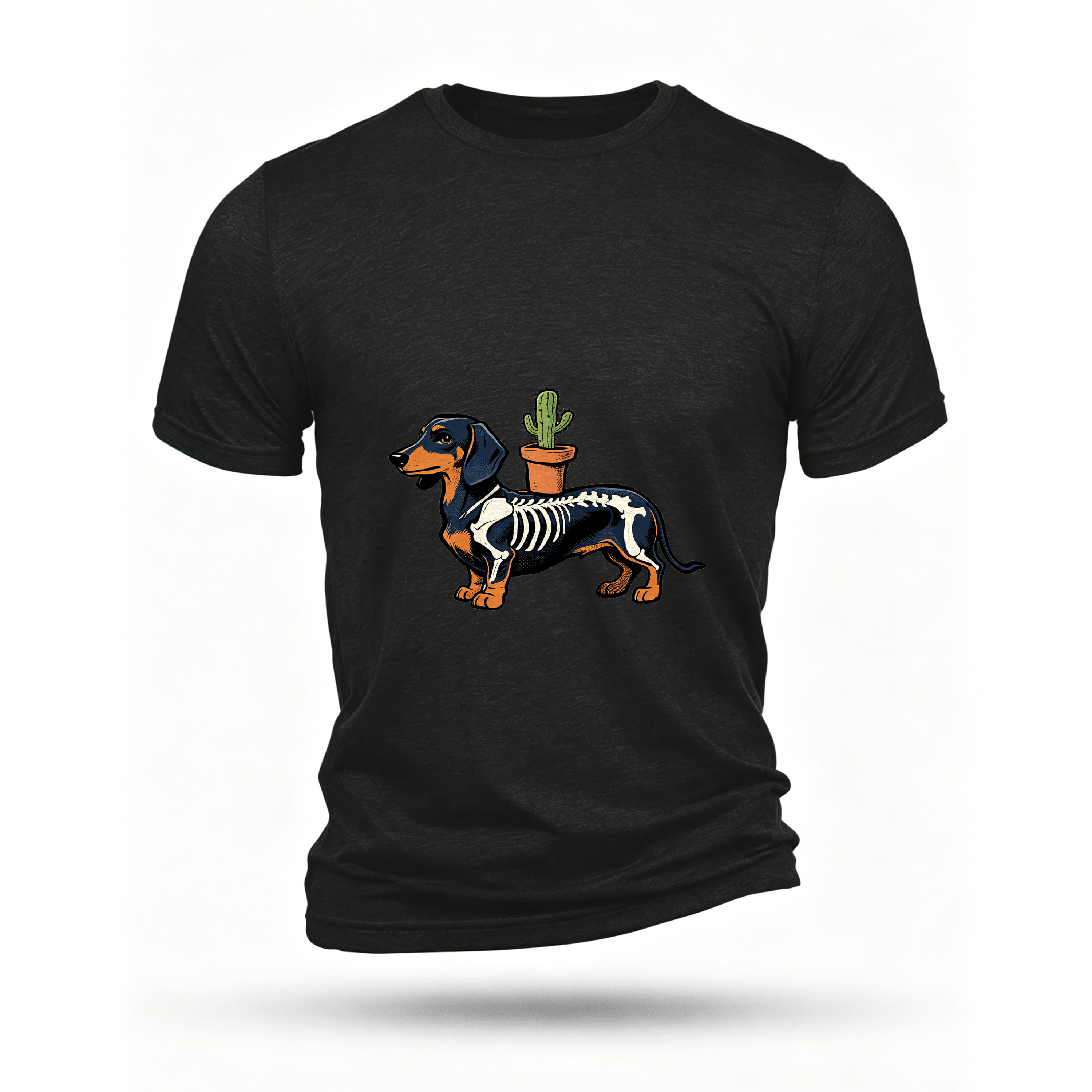 Black T-shirt, front print