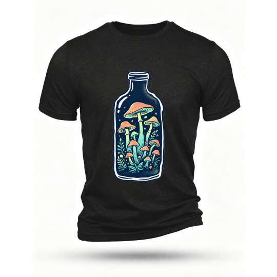 Black T-shirt, front print