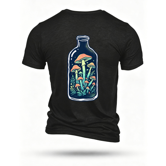 Black T-shirt, back print
