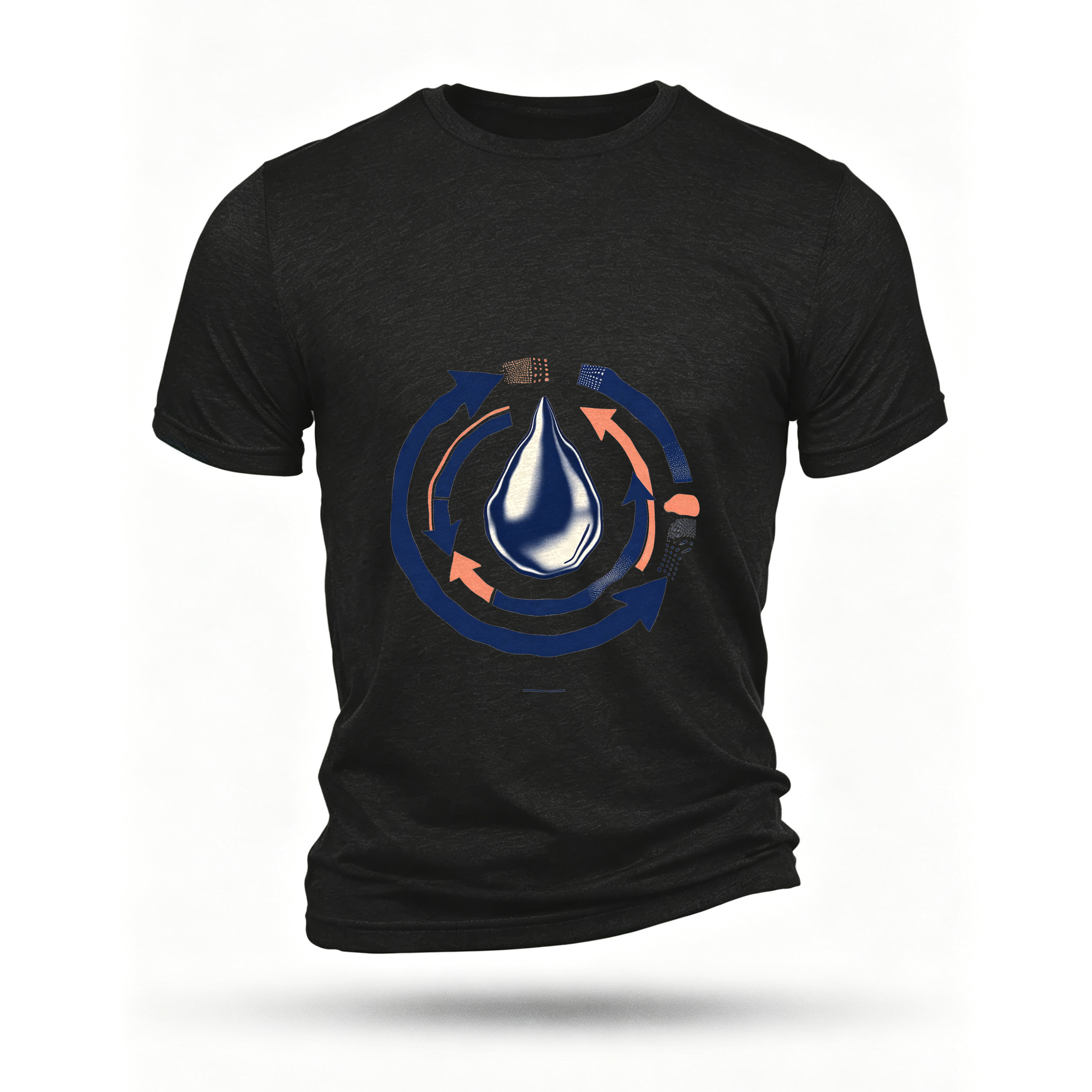 Black T-shirt, front print