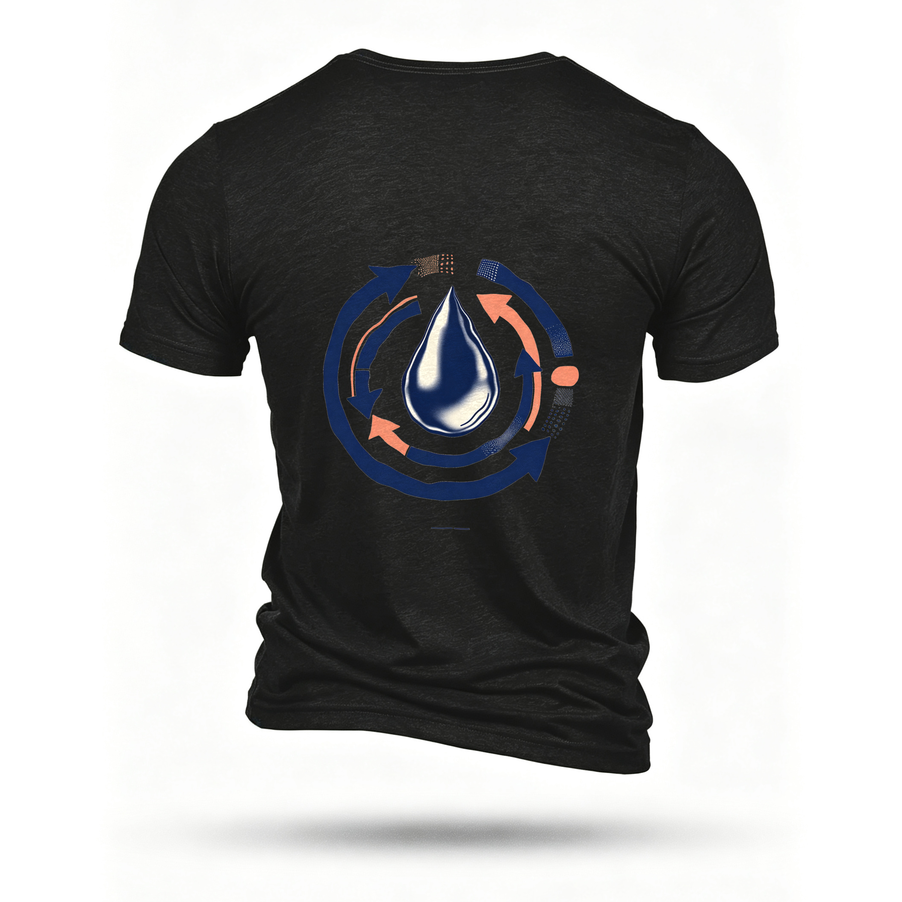 Black T-shirt, back print