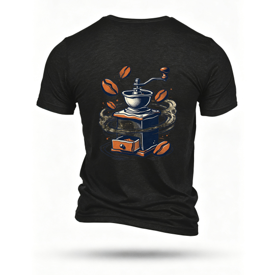 Black T-shirt, back print