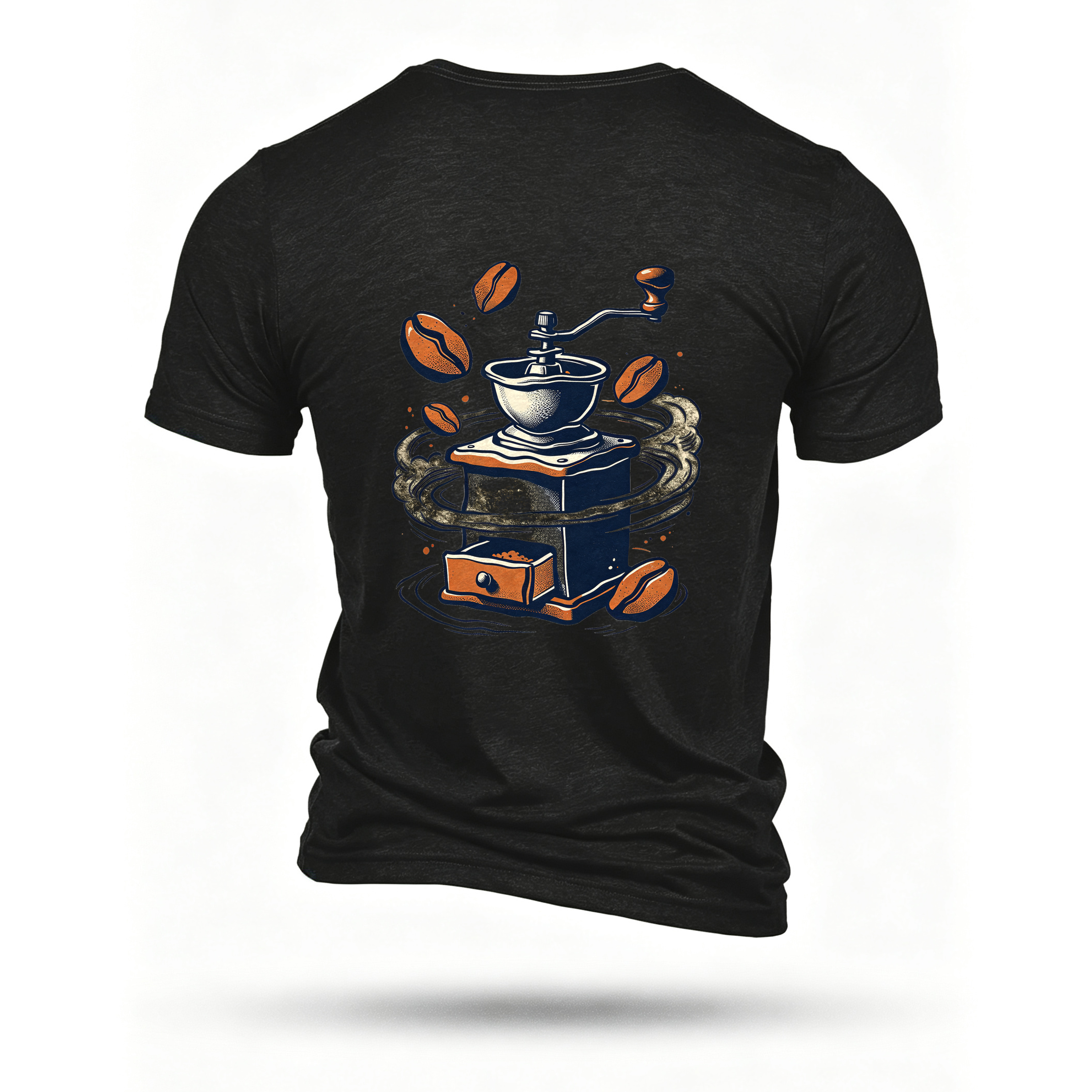 Black T-shirt, back print