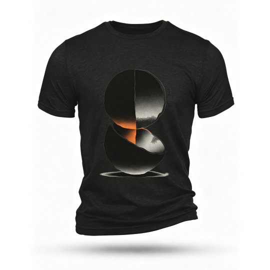 Black T-shirt, front print